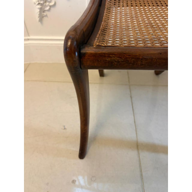 Brown Antique Regency Mahogany Dining Chairs with Cane Seats, Five Singles & One Carver, 1830s, Set of 6 For Sale - Image 8 of 18