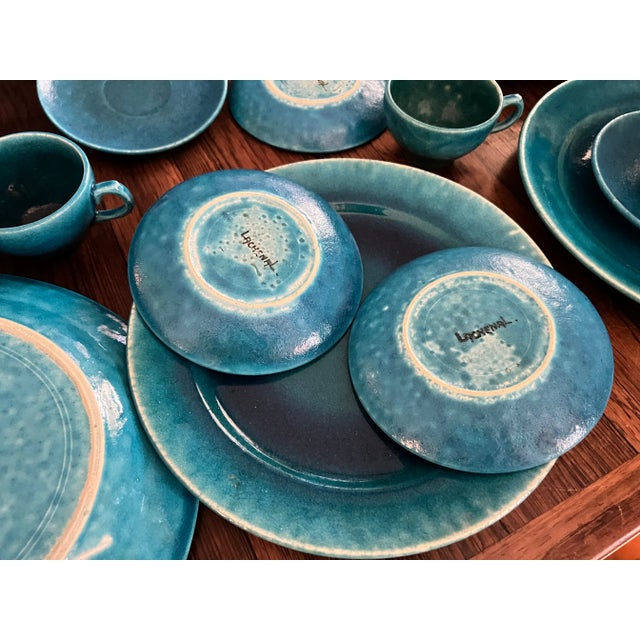 1910s Edmond Lachenal Turquoise Dinnerware Set- 32 Pieces Amazing! Off to Rago Spring Auctions For Sale - Image 10 of 12