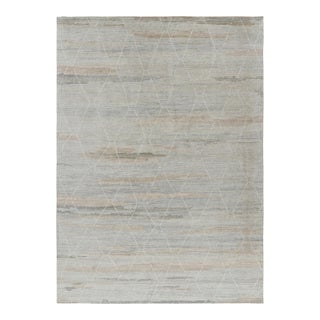 Rug & Kilim’s Moroccan Style Rug in Gray and Beige With Geometric Patterns For Sale