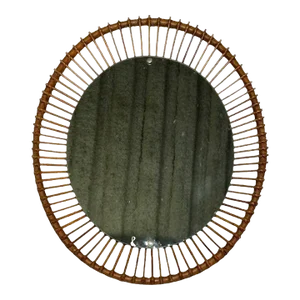 Italian Mid-Century Modern, Wall Mirror, Bamboo, Cane, Rattan, Italy, 1960s