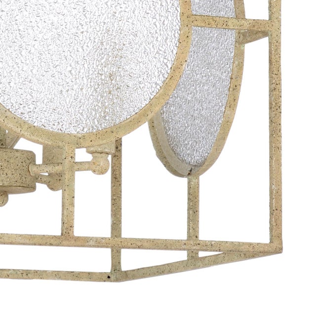 Crusted Whtie Finish With Clear Crackle Glass Panels Comes With 3-12" And 1-6" Extention Rods. Four Lights.