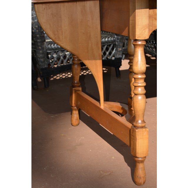 Vintage Watertown Slide Mid Century Maple Wood Extending Drop Leaf Dining Table W/ 3 Leaves For Sale - Image 12 of 15