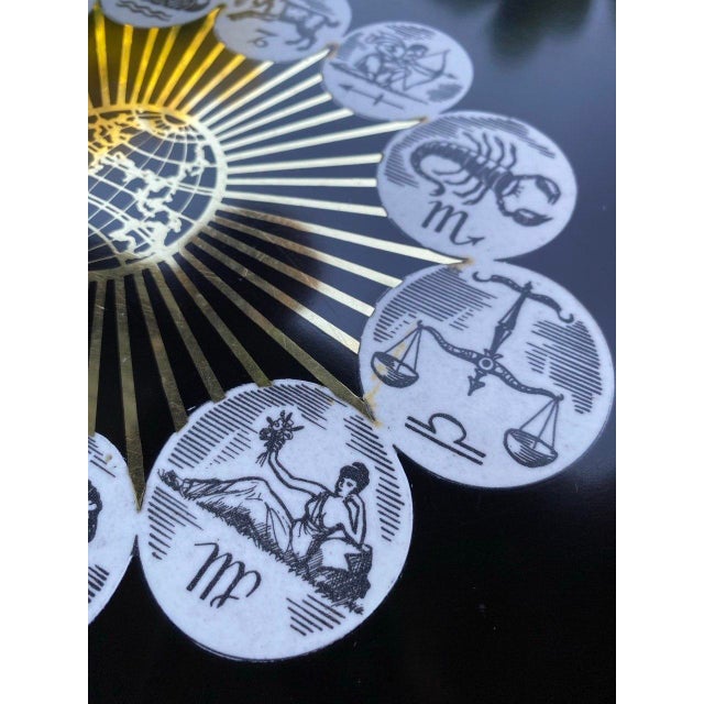 Mid 20th Century Zodiac & Globe Tray Vintage Couroc of Monterey | Astrological Celestial Design | California Modern For Sale - Image 5 of 14