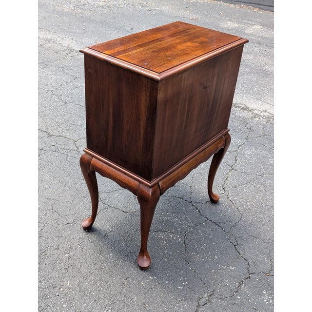 Vinage Solid Cherry Queen Anne Style Silverware Chest For Sale In Washington DC - Image 6 of 12