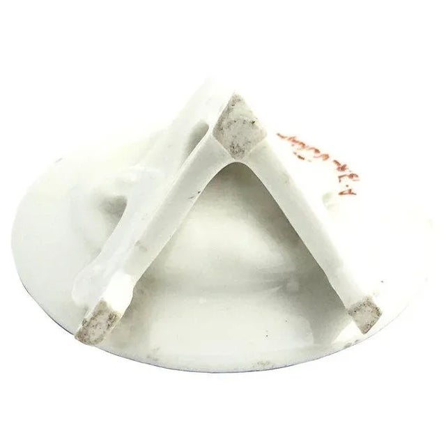 Ceramic Vintage Mid-Century Porcelain Floral Plate Menu Stand For Sale - Image 7 of 9