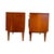 Vintage Mid-Century Modern End Table Set With Diamond Parquet Accent Inlay and Dovetailed Drawers For Sale - Image 9 of 11
