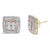This stunning square-shaped stud earrings are made with an assortment of 10k yellow, white, and rose-gold plated sterling...