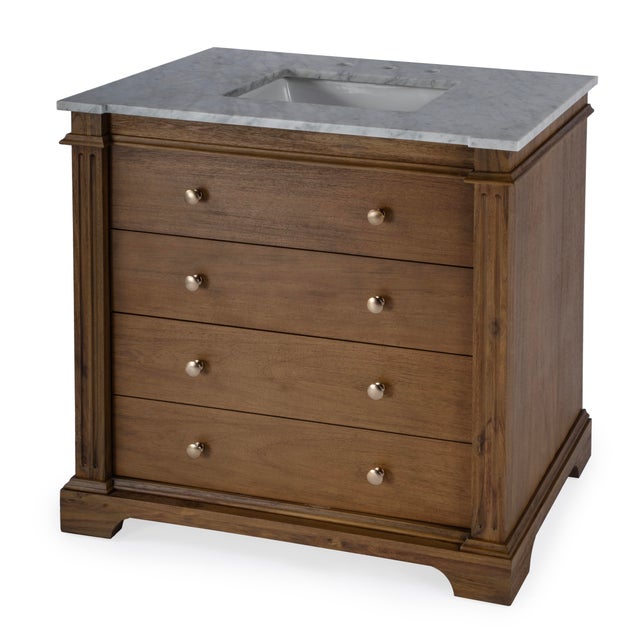 Hanson 36" Single Sink Bathroom Vanity Set, Brown For Sale - Image 9 of 9