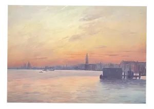 Claude Sauthier, Venice 2, 1970s, Oil on Wood