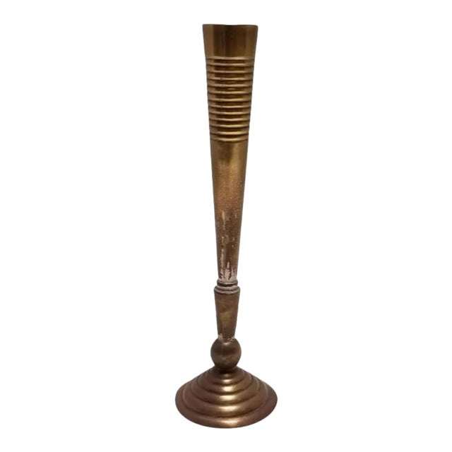 1940s Laslo for Towle Brass Candelstick Holder For Sale