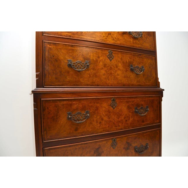Walnut Chest on Chest of Drawers, 1950s For Sale - Image 9 of 11
