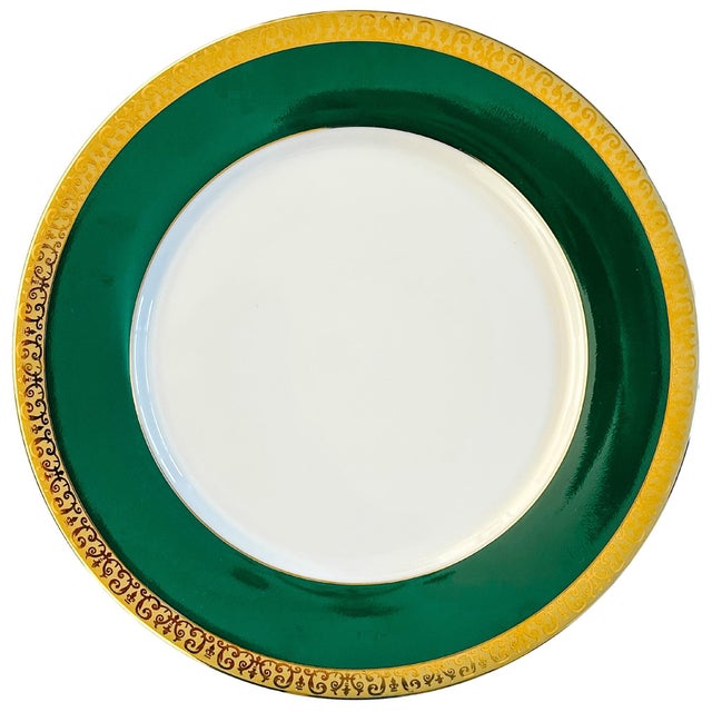 Set of eight service dinner porcelain plates by the Federated Department Stores (the old Macy's name) and featuring thick...