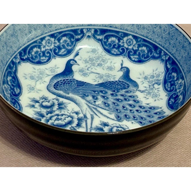 Japanese Antique Japanese Peacock Bowl For Sale - Image 3 of 10