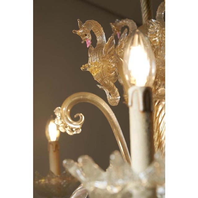 Murano Glass Sea Horse Chandelier by Barovier & Toso, 1900s For Sale - Image 5 of 16