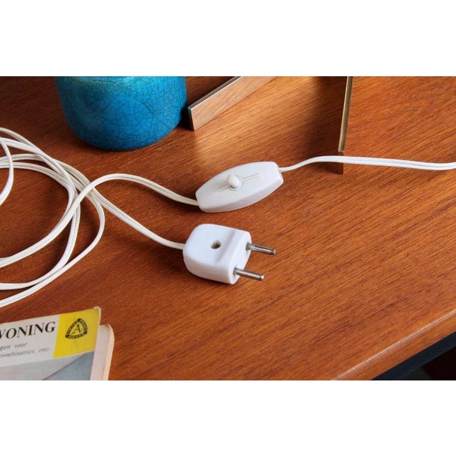 Arteluce Style Brass and Baby Blue Tripod Table Lamp, 1950s For Sale - Image 6 of 15