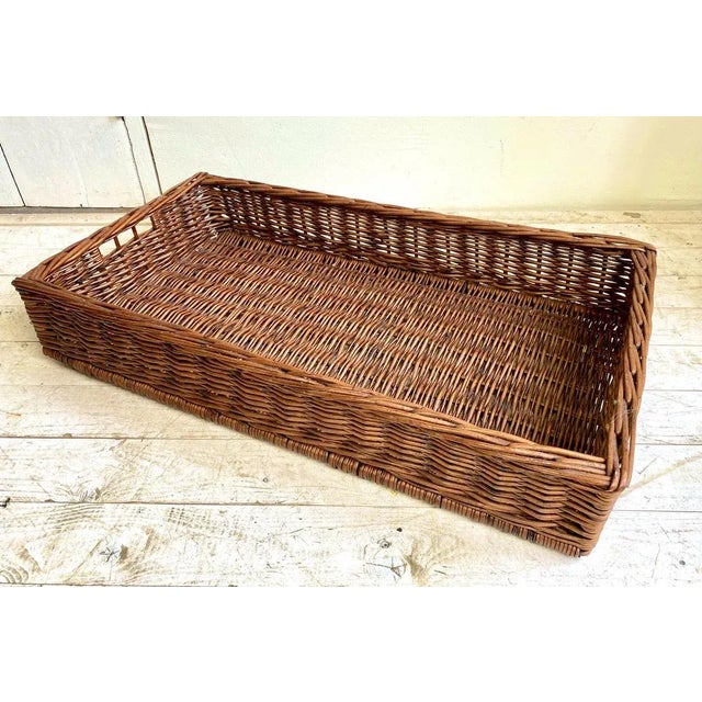 Large French Wicker Bakery Basket, 1950s For Sale - Image 13 of 13