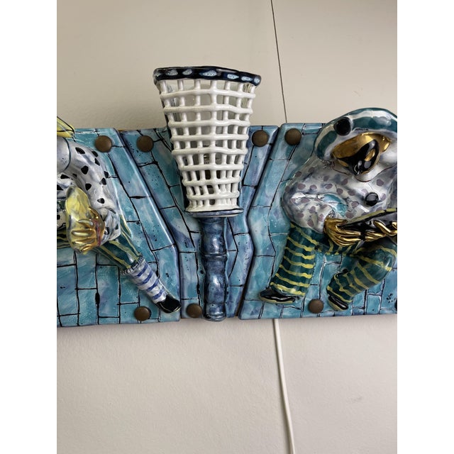 Panel with 7 Tiles and Lights in Ceramic from San Polo, Italy, 1950s For Sale - Image 6 of 17