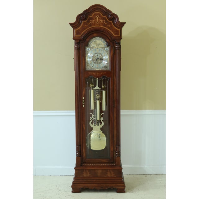 Howard Miller Inlaid Cherry & Mahogany Grandfather Presidential Clock