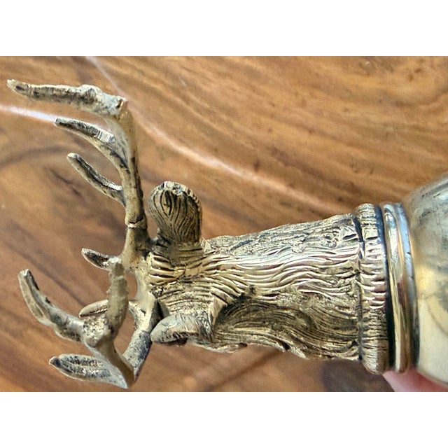 1970s Gucci Deer Stag Brass Stirrup Cup For Sale - Image 11 of 11