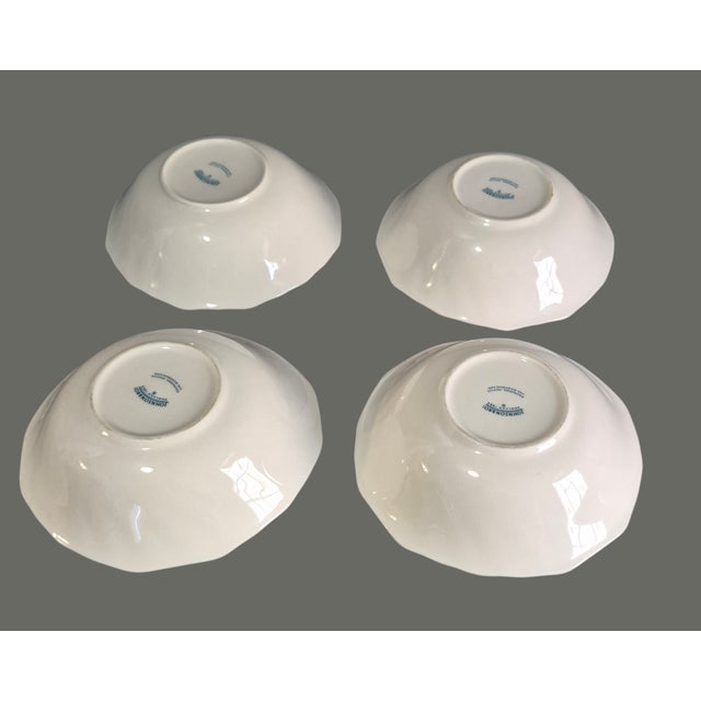 Ceramic Vintage Set of 4 Pink Rose Chintz Johnson Bros. Ironstone England Breakfast Bowls #1 For Sale - Image 7 of 8