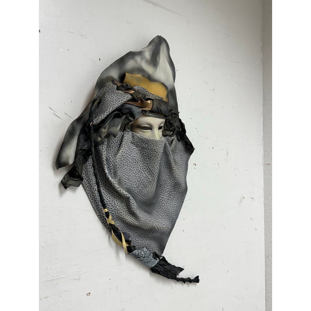 Abstract Dominique Caron Handmade Leather Art Mask For Sale - Image 3 of 12