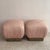 Marge Carson Blush-Upholstered Brass-Based Soufflé Ottoman Poufs by Marge Carson Circa 1986 - A Pair For Sale - Image 4 of 12