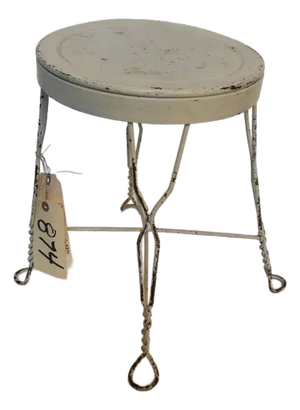 Antique Metal Twisted Ice Cream Parlor Stool