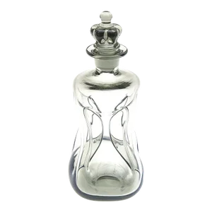 Vintage Michael Bang for Holmegaard Smokey Gray Gradient Glass Decanter With Crown Stopper