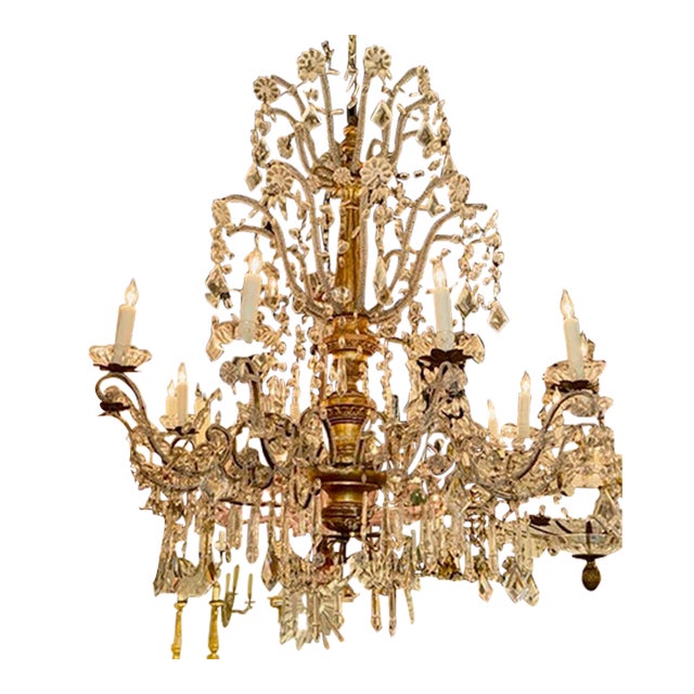 Italian Giltwood Chandelier For Sale