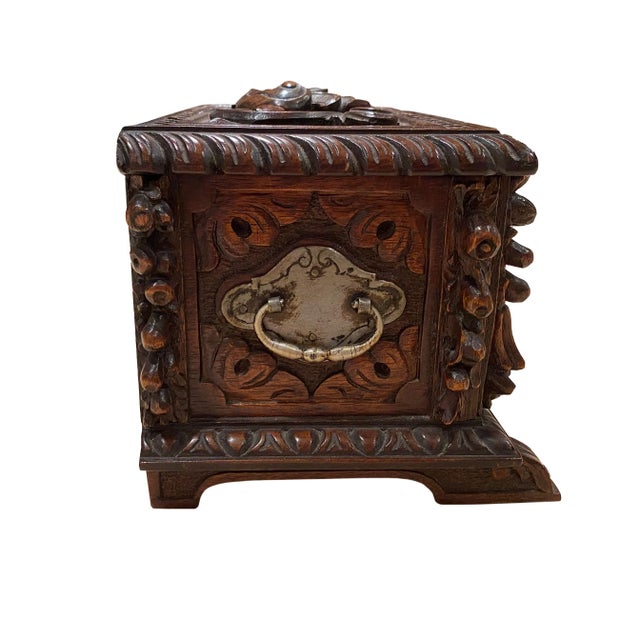 Antique French Walnut Carved Box For Sale In Dallas - Image 6 of 8