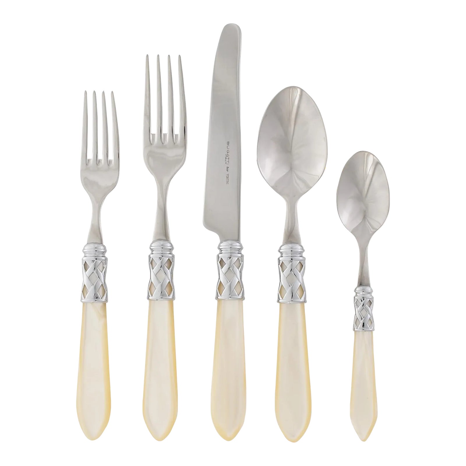 VIETRI Aladdin Brilliant Ivory Twenty-Piece Flatware Set Set, Service ...