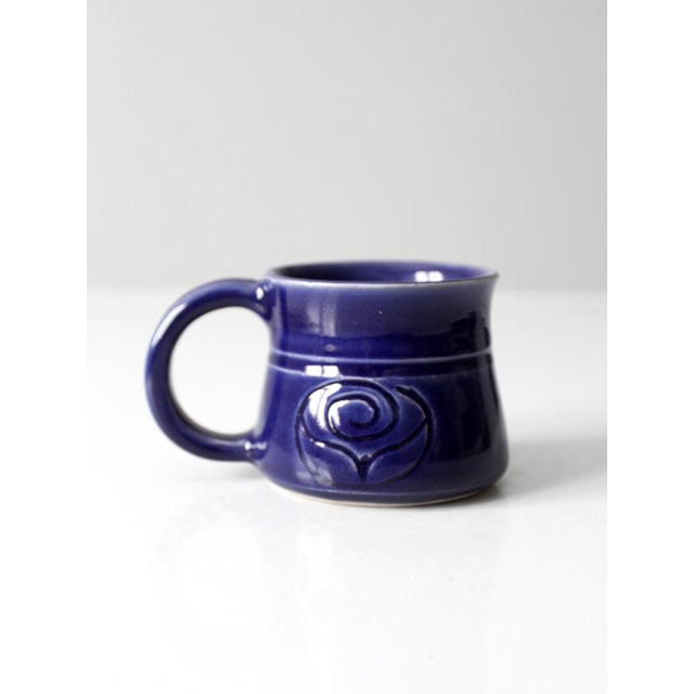 Late 20th Century Vintage Organic Modern Studio Pottery Mug For Sale - Image 5 of 11