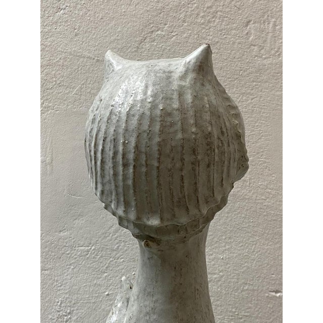 Mid-Century Studio Ceramic Cat Sculpture, 1968 For Sale - Image 5 of 14