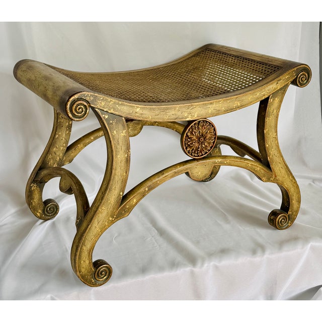 Neoclassical 1970’s Sarreid LTD Neoclassical Painted Bench For Sale - Image 3 of 16