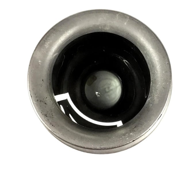 Asian Style Black Glass Calligraphy Vase For Sale - Image 10 of 13