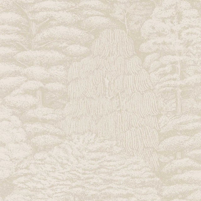 Sanderson Woodland Toile Wallpaper in Ivory/Neutral For Sale