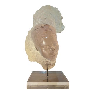 1980s Marc Sijan Hyperrealist Lucite Woman Bust Sculpture For Sale