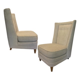 1950s Pair of Paul Laszlo Slipper Chairs For Sale