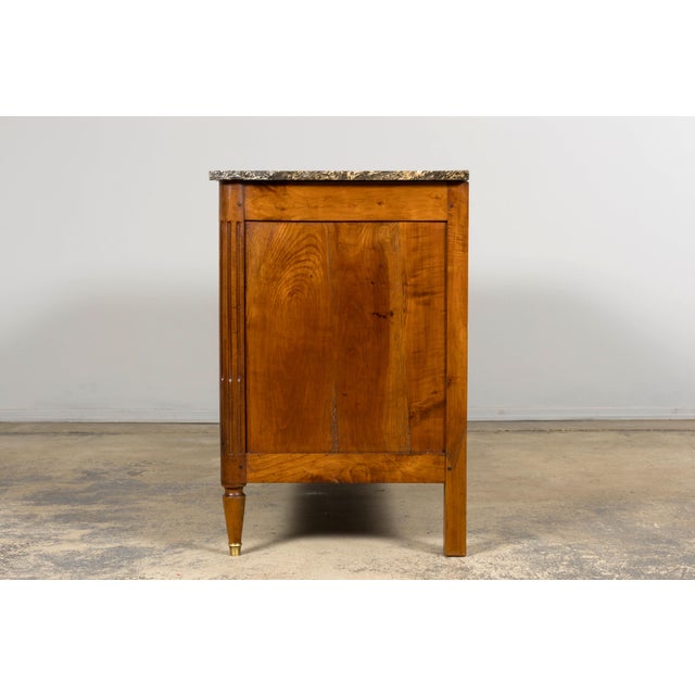 Early 19th Century French Louis XVI Walnut Buffet With Marble Top For Sale - Image 15 of 18