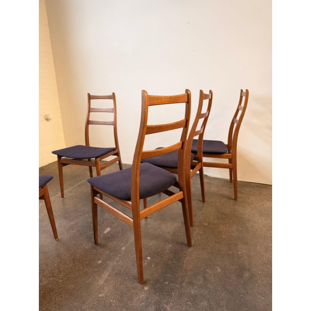Norwegian Teak Ladderback Dining Chairs - Set of 6 For Sale - Image 9 of 10