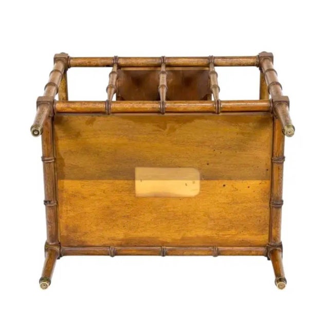 Mid 20th Century Vintage Faux Bamboo Magazine Rack For Sale - Image 5 of 6