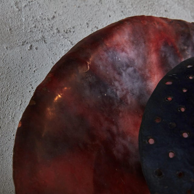 Artisan Made Purple Patinated Metal Sconce, France 1950s For Sale - Image 4 of 10