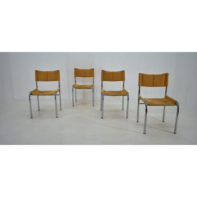 Chrome Dining Chairs attributed to Viliam Chlebo, Czechoslovakia, 1980s, Set of 4 For Sale - Image 13 of 17