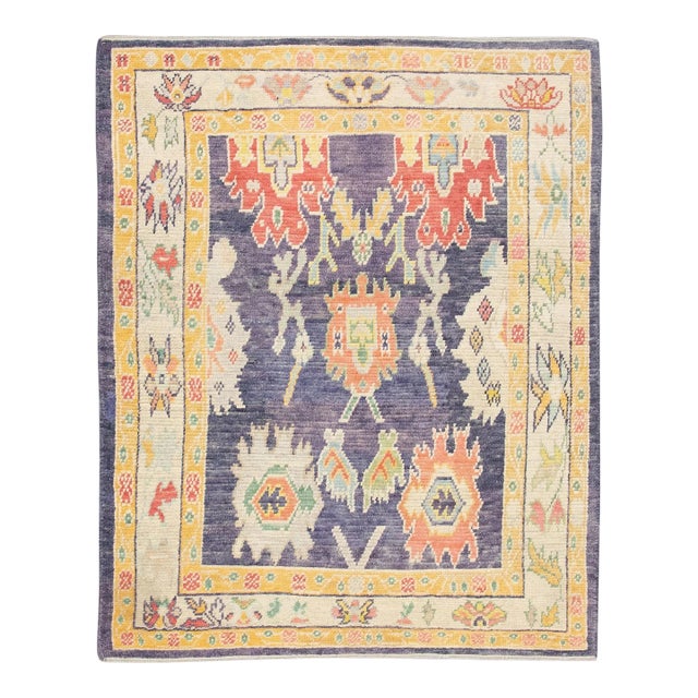 Hand Knotted Wool Oriental 21st Century Grey Nickel Turkish Oushak Rug 3'2" X 5'3" For Sale