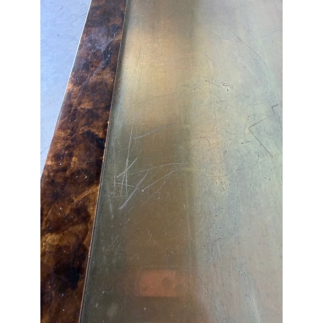 John Widdicomb Faux Tortoiseshell & Brass Console Table For Sale - Image 12 of 12