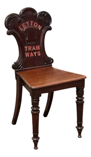 Victorian Waiting Room Mahogany Chair from Leyton Tramways