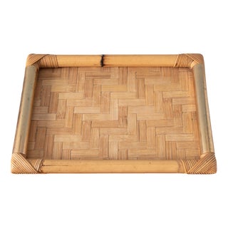 Bamboo and Brass Tray from Vivai Del Sud, 1970s For Sale