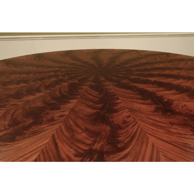 Brown One Piece 90" Round Mahogany Dining Table Seats 10-12 People With Two-Tone Mahogany Finish by an APexclusive by AntiquePurveyor For Sale - Image 8 of 12