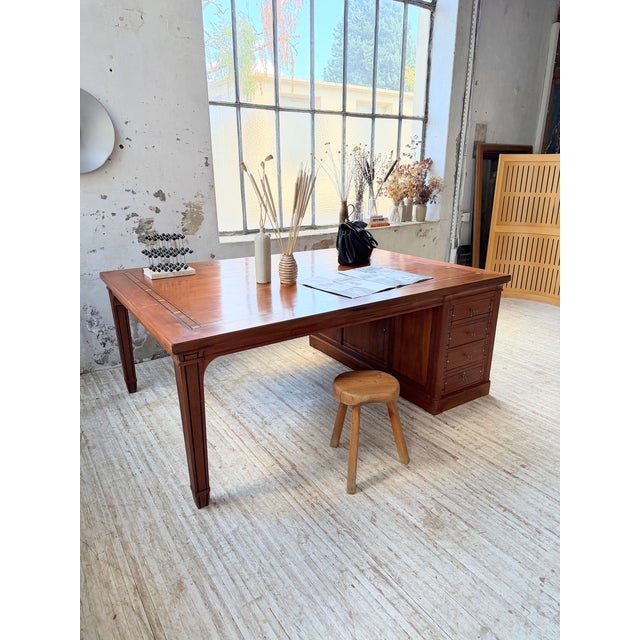 Antique Double-Sided Desk with Walnut Countertop, 1900s For Sale - Image 12 of 18