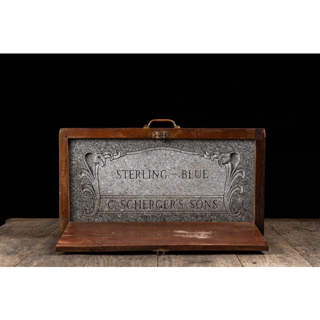 Mid 20th Century C Schergers Sons Sterling Blue Headstone Salesman Sample For Sale - Image 12 of 14